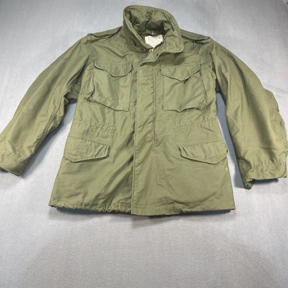 Vintage Military Coat M-65 Field Jacket Mens Small Regular Green 1976